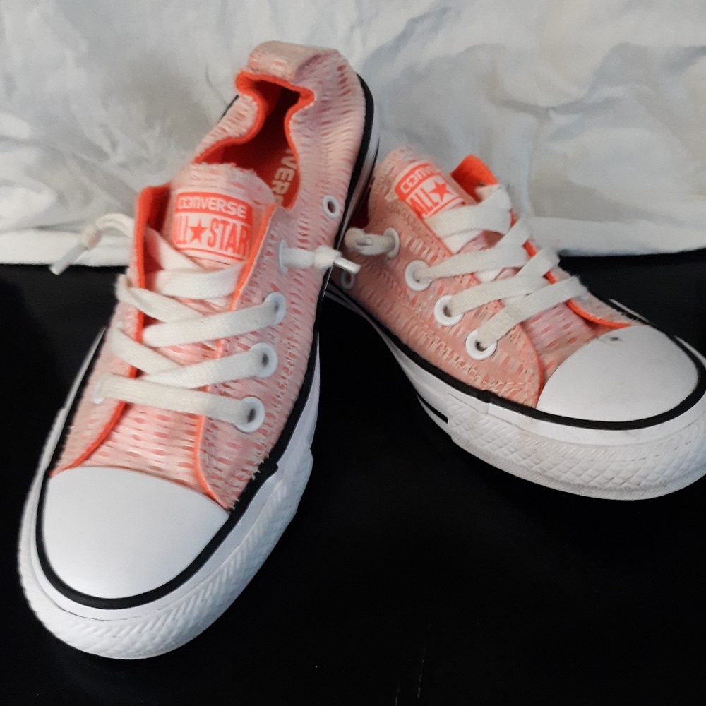 CONVERSE SHORELINE SLIPS▪GIRL'S 6▪NEON ORANGE▪